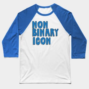 Nonbinary Icon (Blue) Baseball T-Shirt